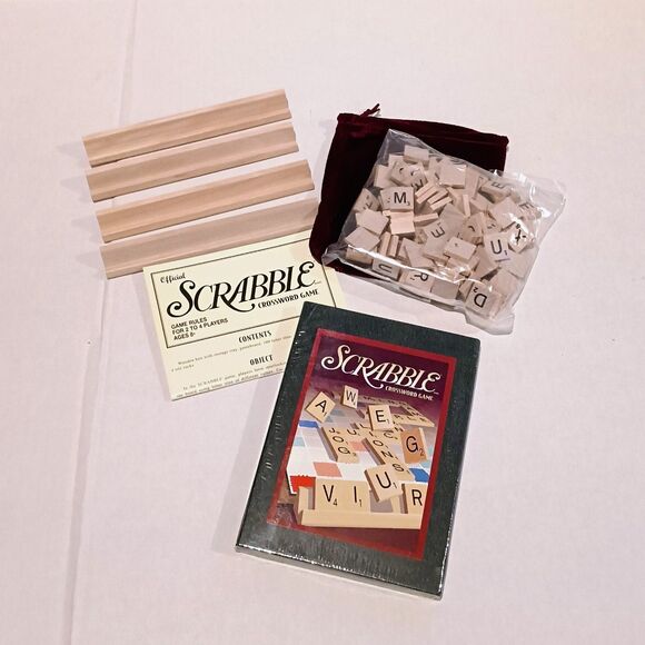 Scrabble Vintage Game Collection-Wooden Bookshelf Edition-2010-New Open Box - Picture 7 of 12